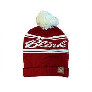 Blink beanie red with white pompom
